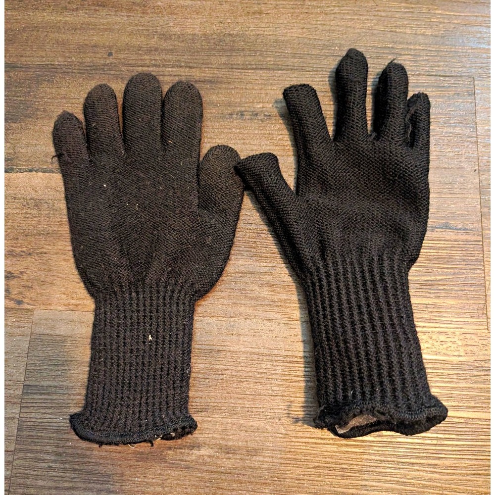 US Army Mens Winter Thermal Wool Knit Military Gloves Black S 8415-01-644